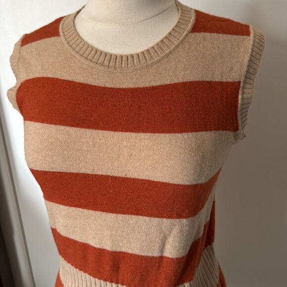 Valentino‎ Cashmere Wool Striped Pullover Medium Sleeveless Sweater Too Blouse - Picture 4 of 9